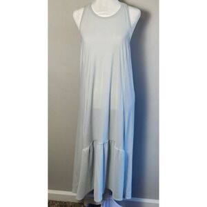 Sweaty Betty Active Tank Dress Small Light Gray Racerback Mesh Panel High-Low